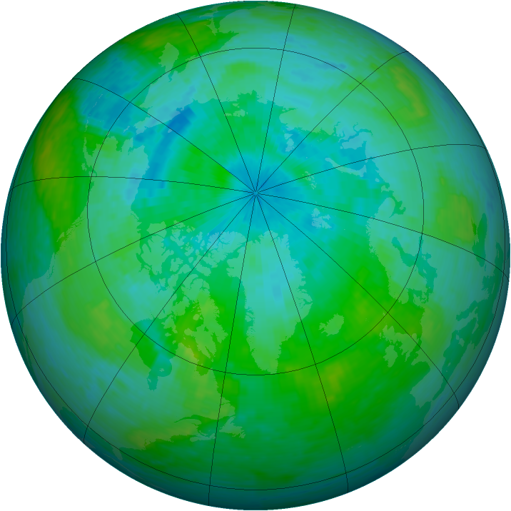 Arctic ozone map for 31 July 1993